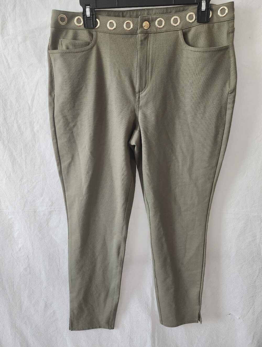 MICHAEL Michael Kors Stretch Skinny Pants in Safari Green Sz 12